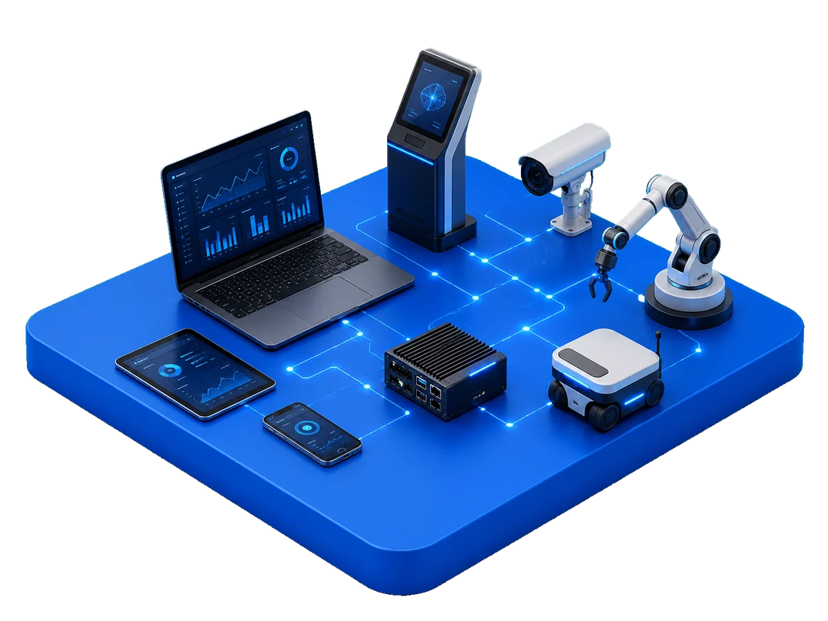 AI、ロボット、カメラ、アプリなどが存在するAI Productレイヤー